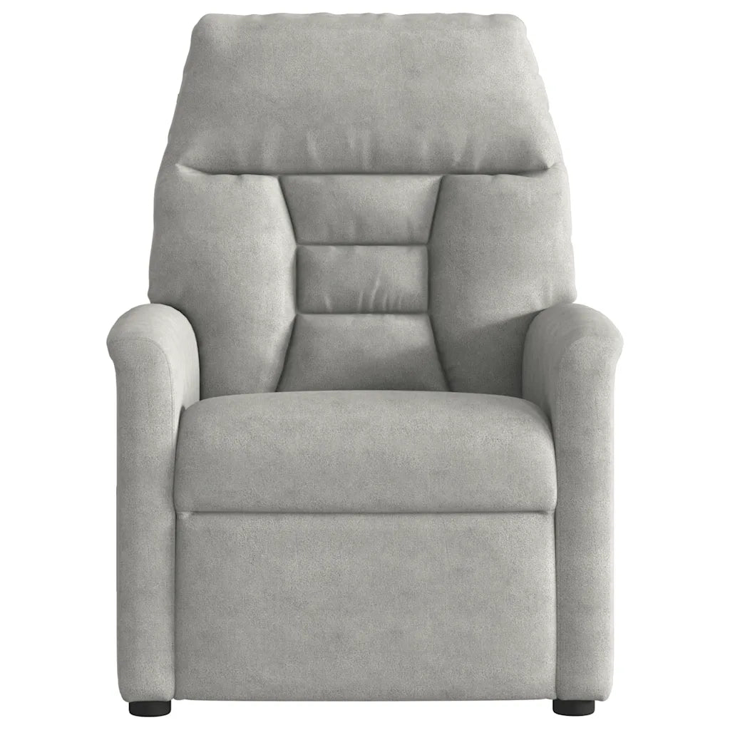 Poltrona Reclinabile Elettrica Grigio Chiaro Tessuto Microfibra 3303074