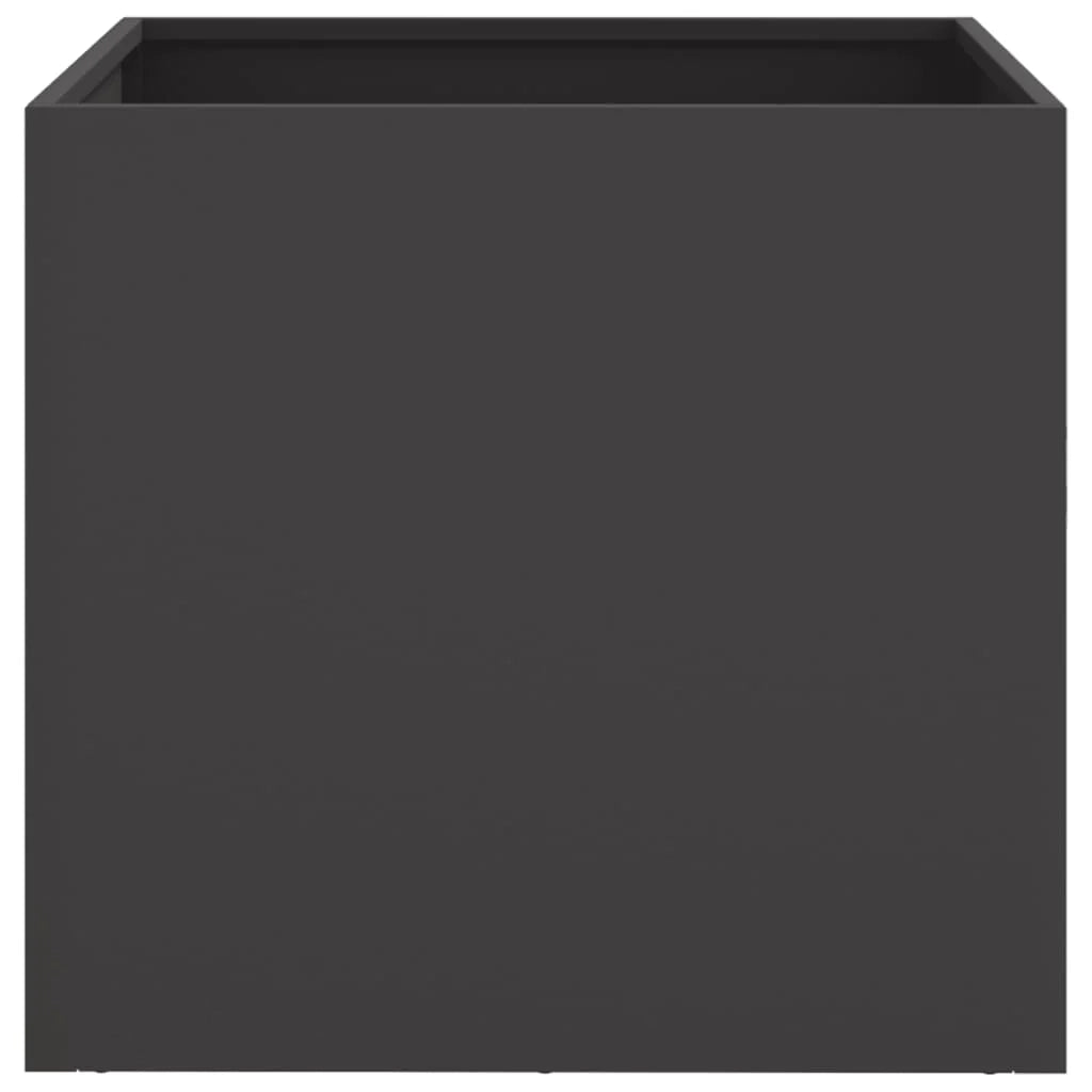 Fioriera rialzata per piante fiori terrazza giardino 49 x 47 x 46 cm acciaio nero 02_0037622