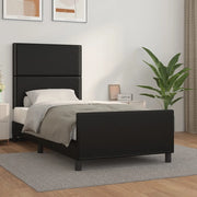 Giroletto con Testiera-Struttura Letto con testiera Nero 100x200 cm in Similpelle 489455