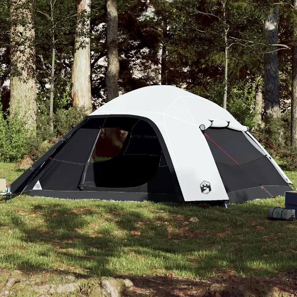 Tenda Familiare a Cupola 6 Persone-Tenda da campeggio Bianca Tessuto Impermeabile 879387