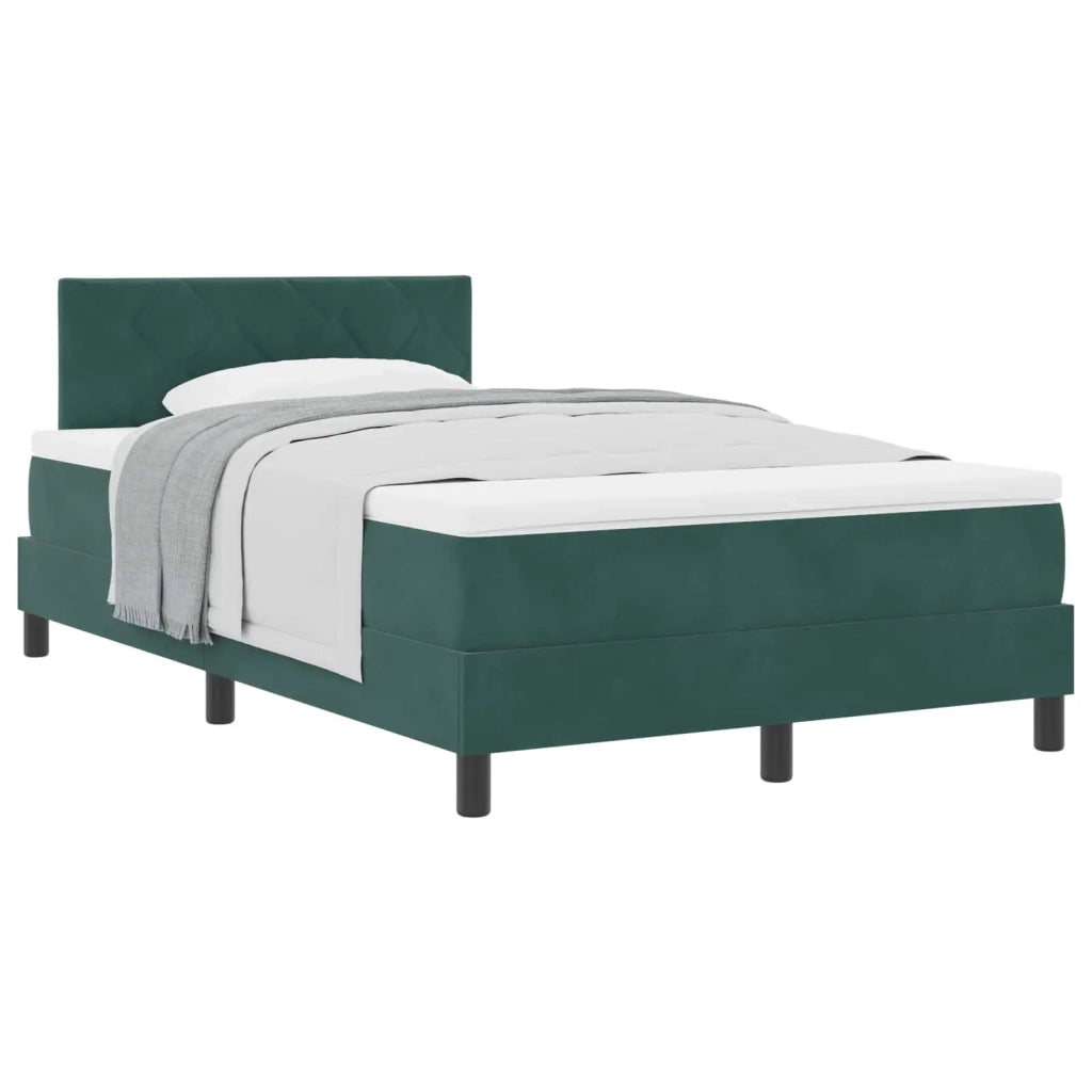 Letto a molle con materasso Verde Scuro 120 x 200 cm Velluto 3339233