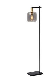 Lampada da terra industriale JOANET vetro fumé E27