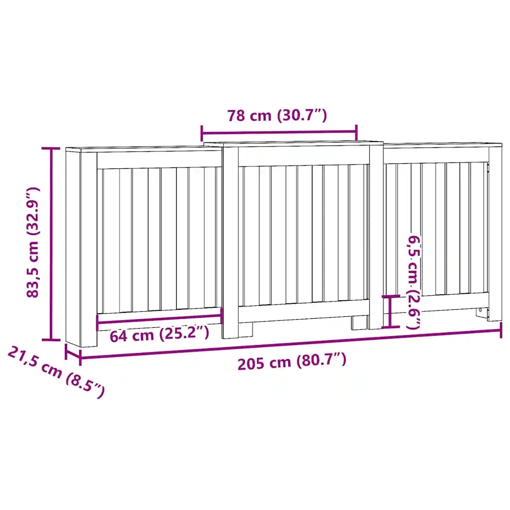 Copertura Termosifone Rovere Marrone 205x21,5x83,5 Multistrato CFW5355080