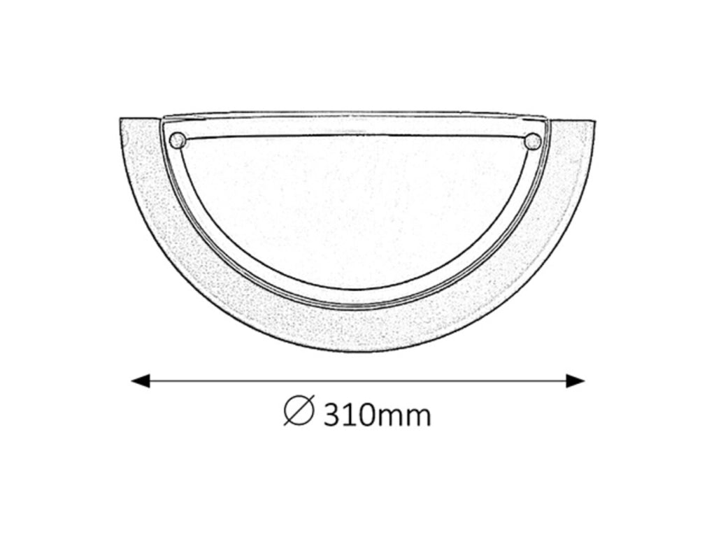 Applique bagno Rabalux Ufo nero vetro-opale E27 5163