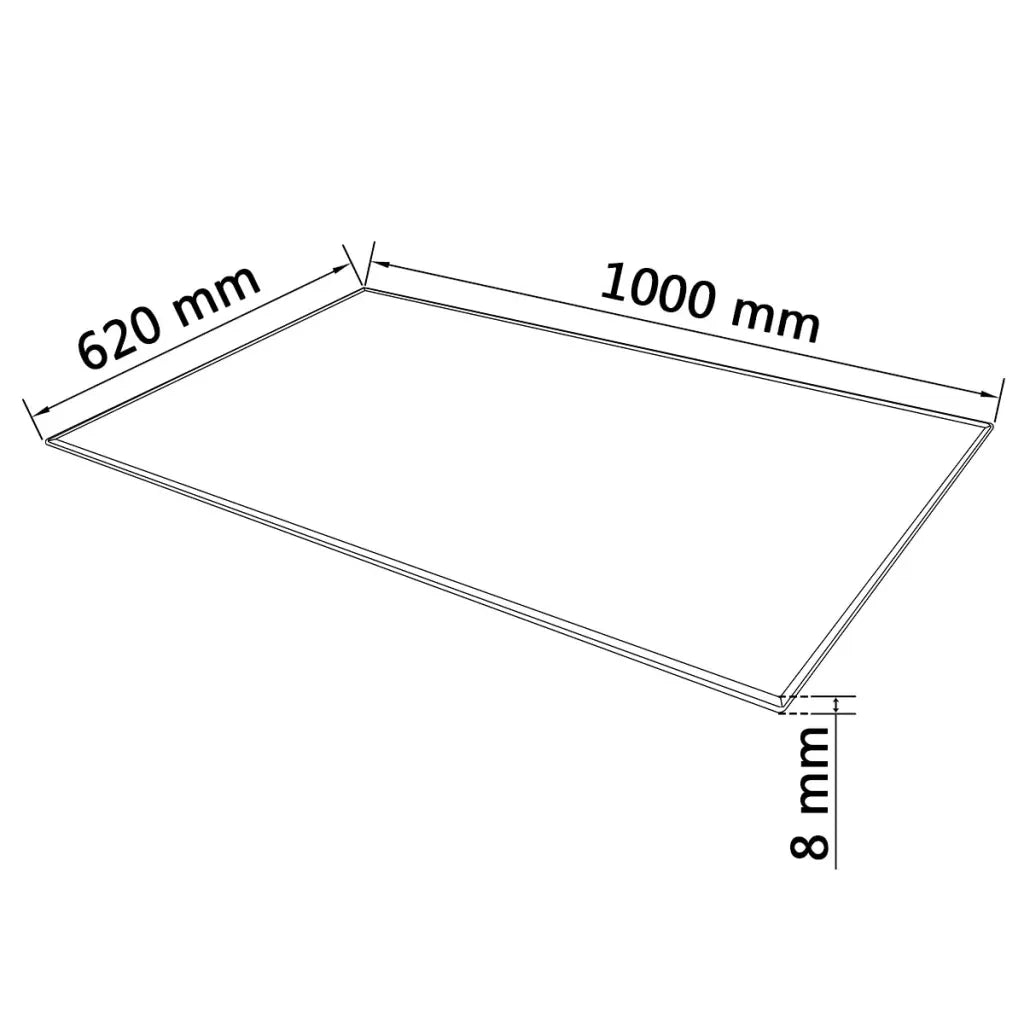 Piano Tavolo Vetro Temperato Rettangolare 1000x620 mm 243633