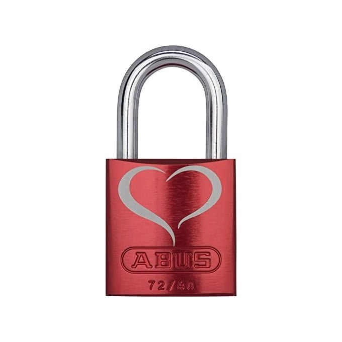 ABUS 712483 Love 72-40 Lock Look 2 SL 6 Lucchetto con Cilindro ABUS 6 Pin e Catenaccio in Acciaio Temprato con Protezione NANO PROTECT colore Rosso