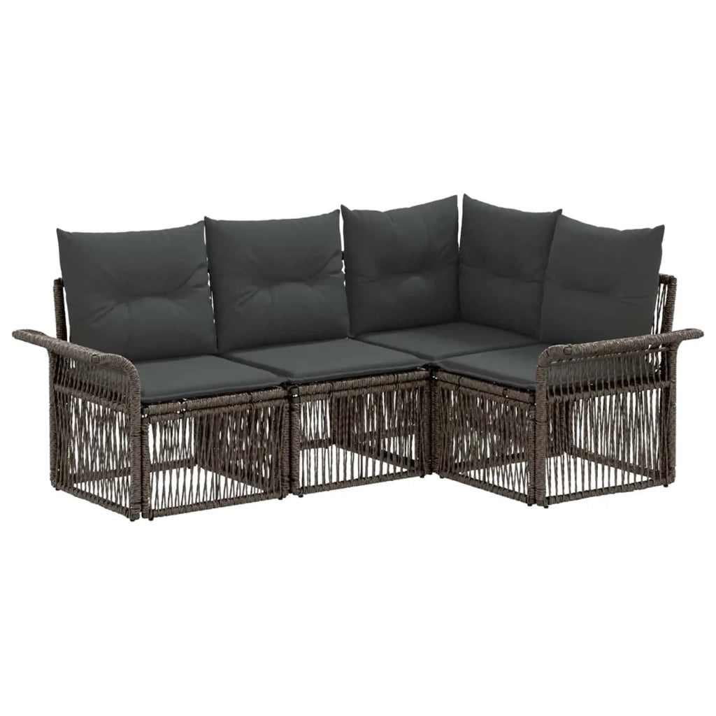 Set Divano da Giardino 4 pcs Grigio polyrattan 3434822