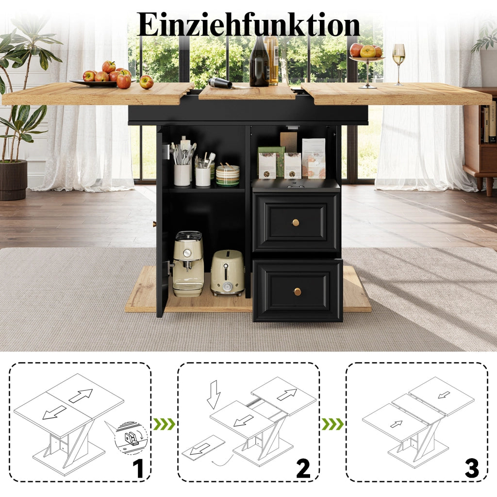 TAVOLO Allungabile 110-140x80x75 cm MDF Effetto Legno Naturale