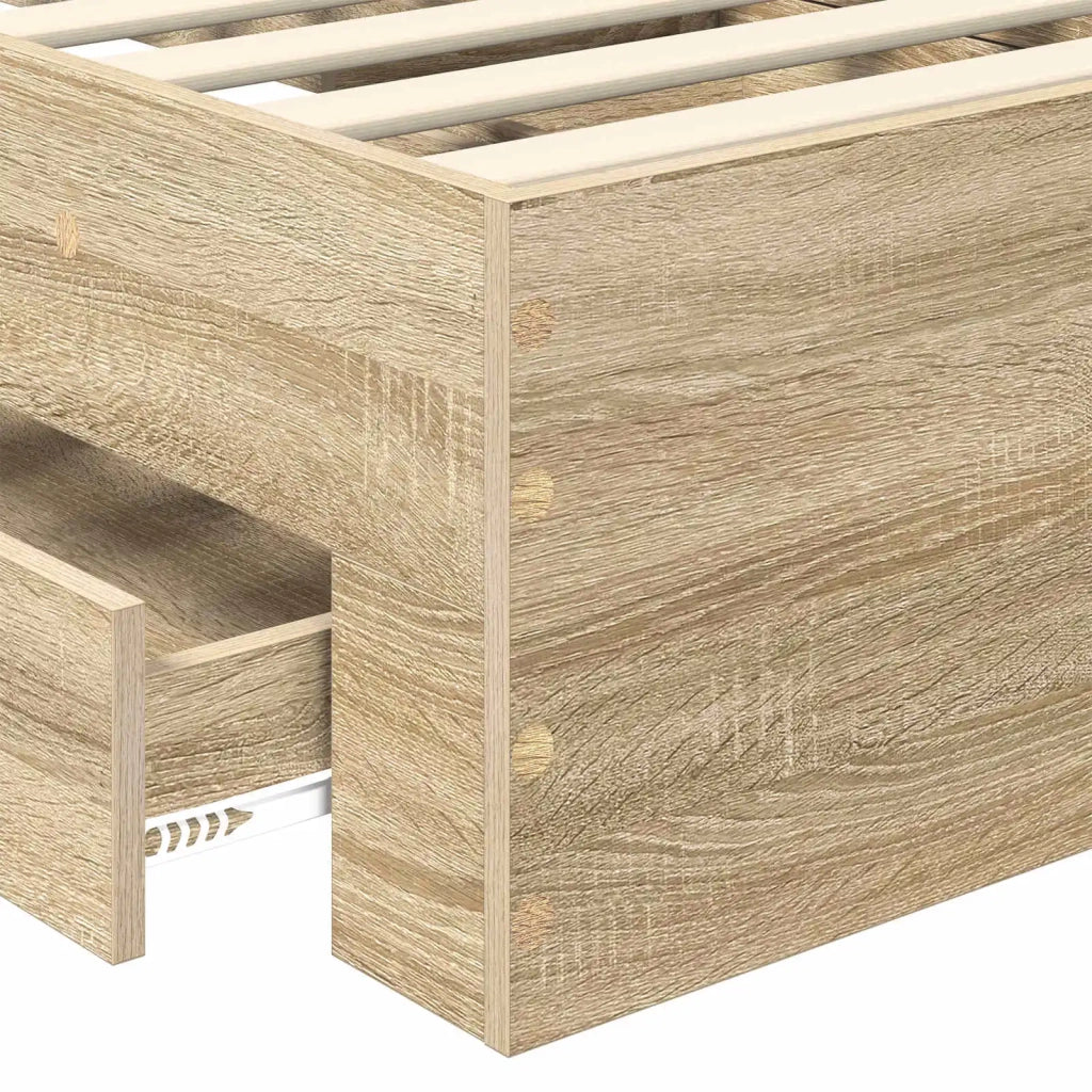 Struttura del letto con testiera Rovere Sonoma 100 x 200 cm 3413641