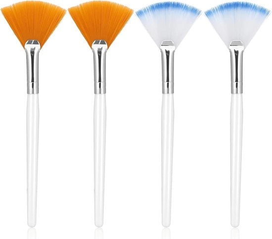 4 set di pennelli per maschera facciale per trattamenti di bellezza (giallo a due toni)