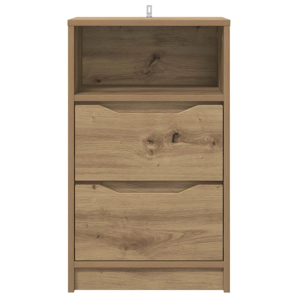 Comodini con cassetto 2 pcs Rovere artigianale 40 x 30 x 467 cm