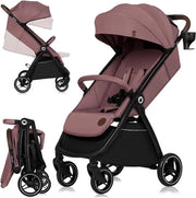 Carrello per bambini fino a 22 kg da 6 mesi a 4 anni ruote 360° rotanti sospensione full una mano piegatura regolabile schienale e pedana grande copertura XXL