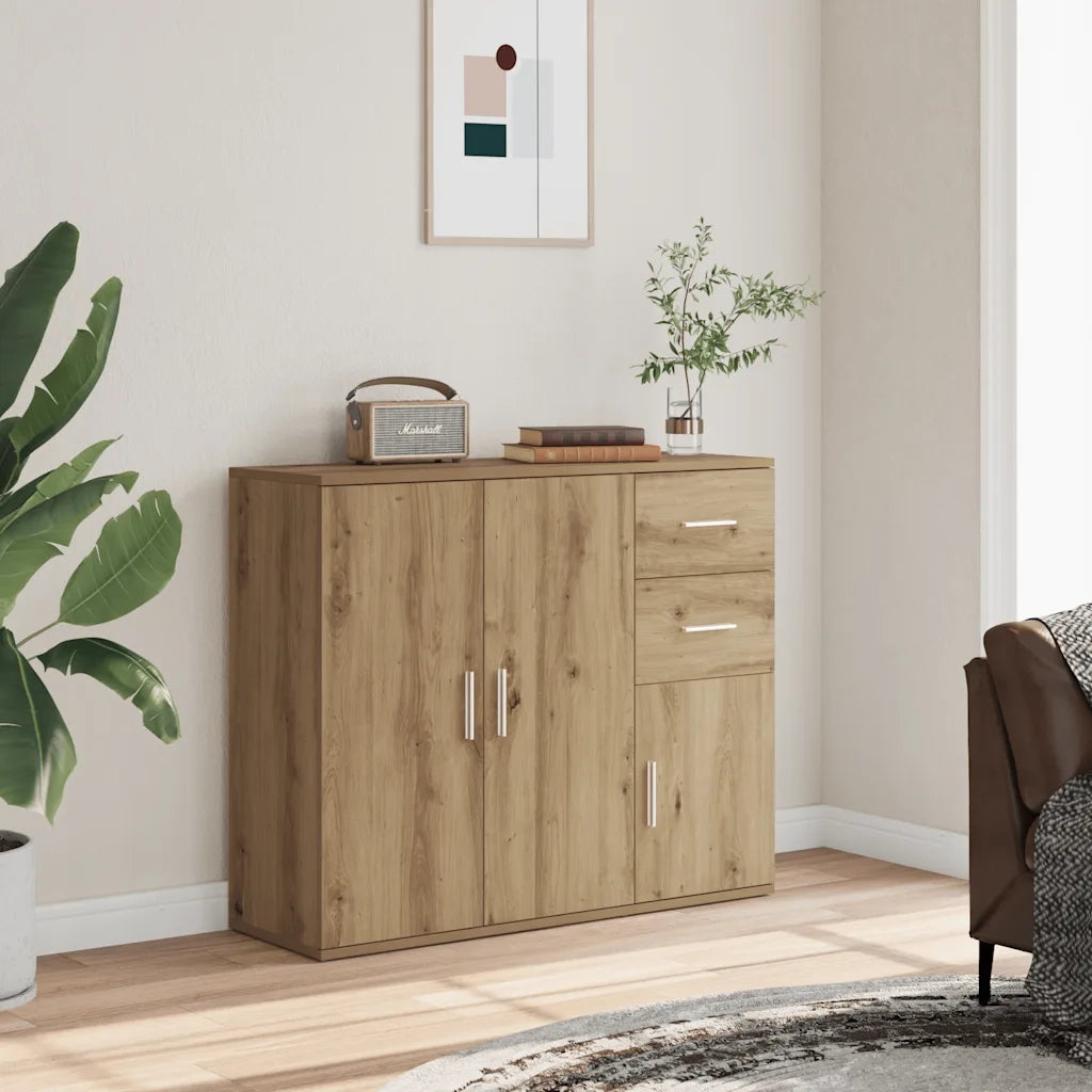 vidaXL Credenza Rovere Artigianale 91x29,5x75 cm in Legno Multistrato