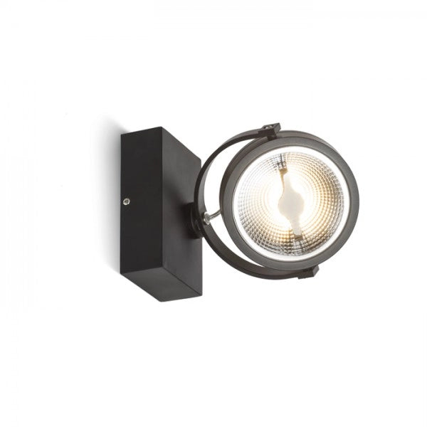 Faretto applique KELLY LED I da parete nero  230V LED 12W 24Â°  3000K