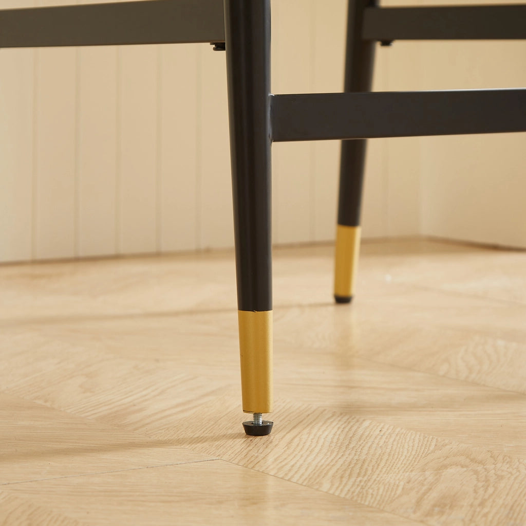 Set di 2 sgabelli da bancone scandinavi beige e nero-oro