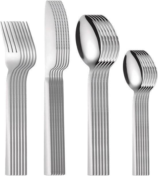 Set da cucina per 6 persone, acciaio inossidabile, forchetta, coltello, set di cucchiai, set da campeggio, set da tavola per la casa, set da tavola per occasioni speciali, set da tavola per ristoranti, servizio da tavola, resistente al lavastoviglie