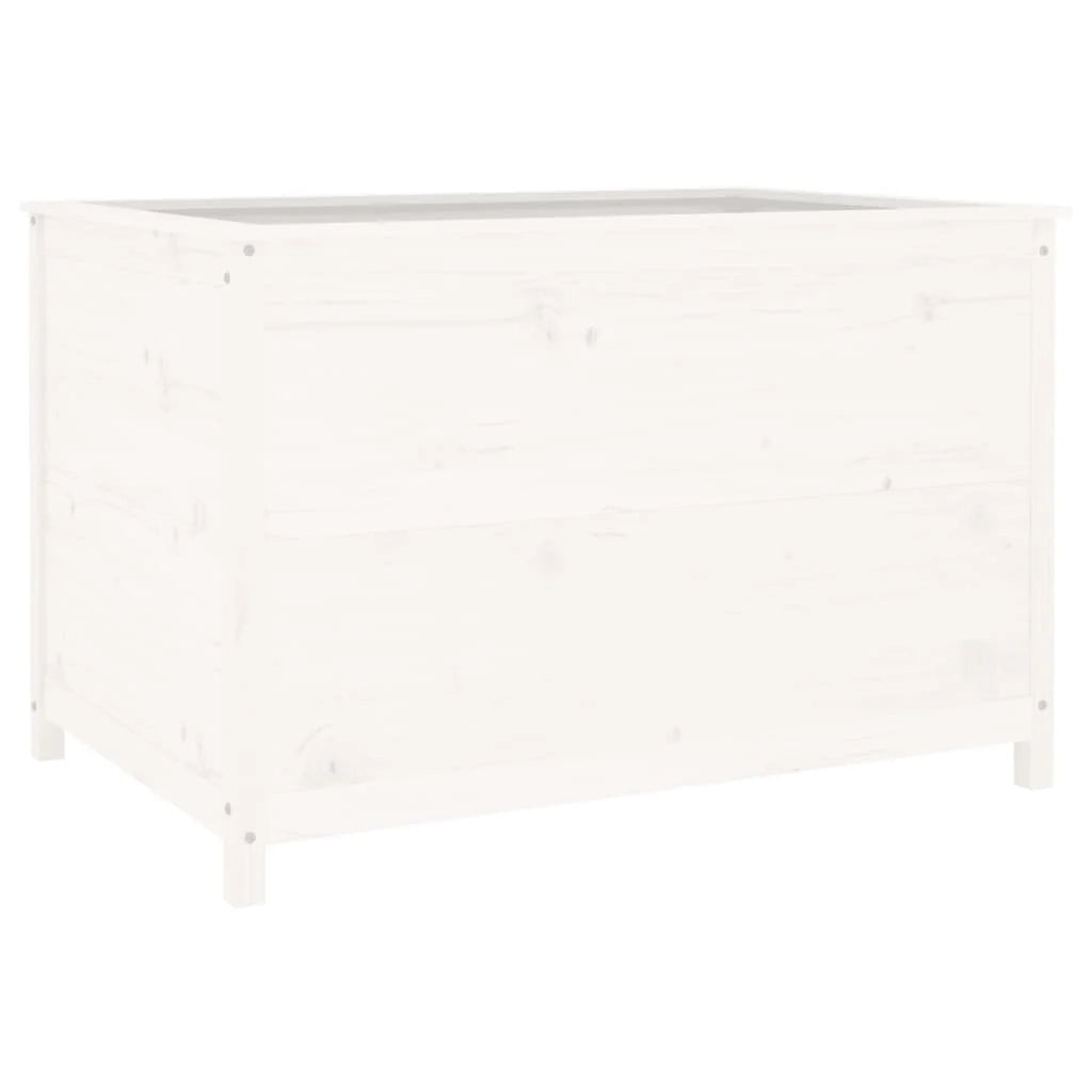 Fioriera rialzata per piante e fiori adatta a terrazze e giardini 119,5 x 82,5 x 78 cm legno di pino massiccio bianco 02_0039337