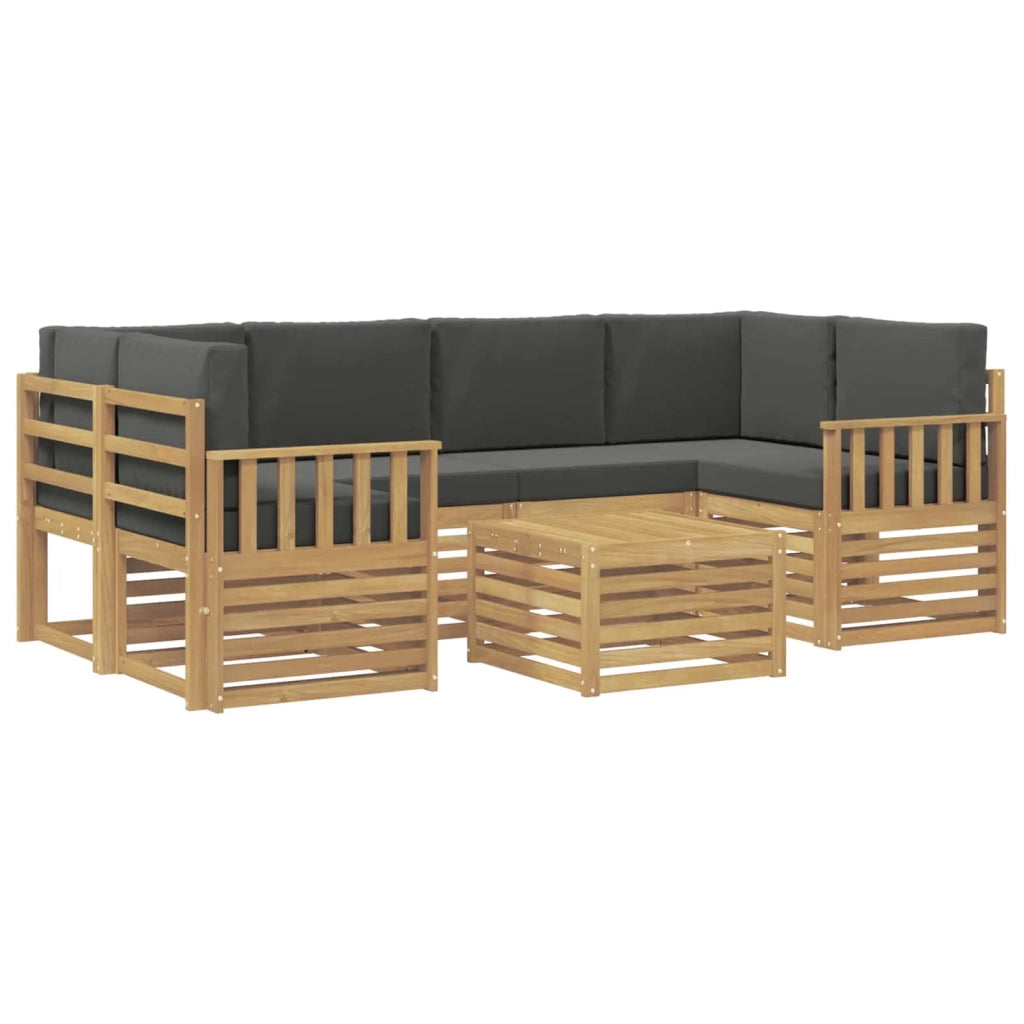 Set di divani da esterno 7 pcs Bianco e Antracite Poliestere