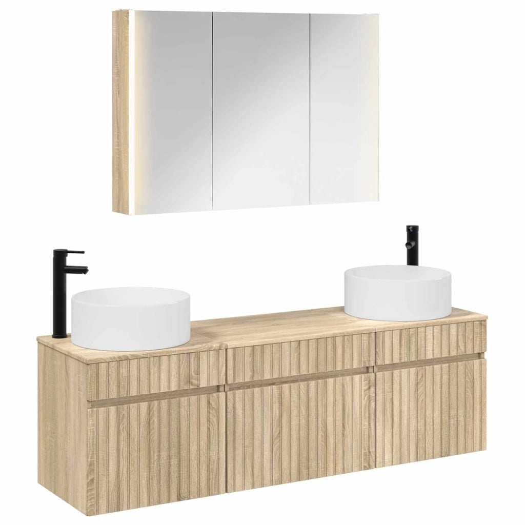 Set di Armadi da Bagno 4 pcs Rovere Sonoma 103,5 x 15,5 x 70 cm 3406665