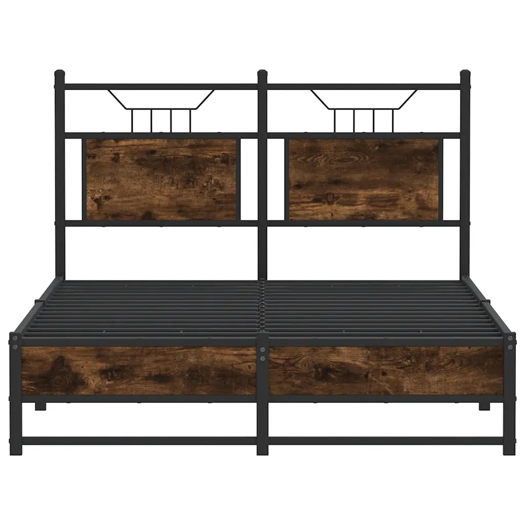 vidaXL Giroletto senza Materasso Rovere Fumo 120x200 cm in Truciolato