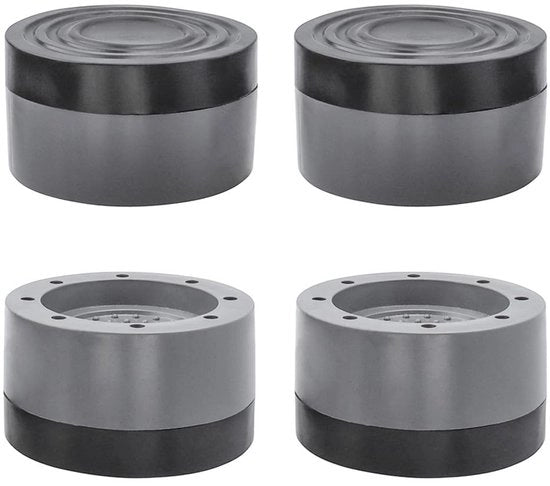 Pads Antivibratie per Lavatrice - Trattori di Risonanza - Mat Anti Slittamento - Gomma - Cerniera Fissa - 4 Pezzi
