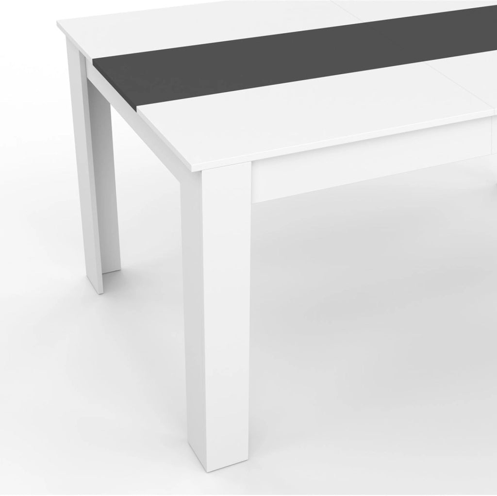 GEORGIA Tavolo da pranzo rettangolare bianco e grigio per 8 persone 160 x 80 cm