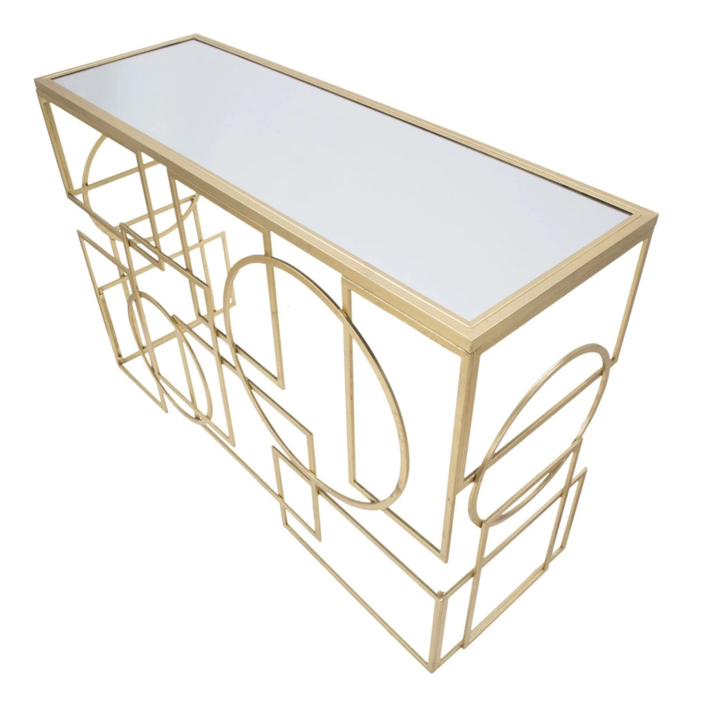 Tavolo Consolle VKH625, Oro, Metallo, 120x41x81 cm