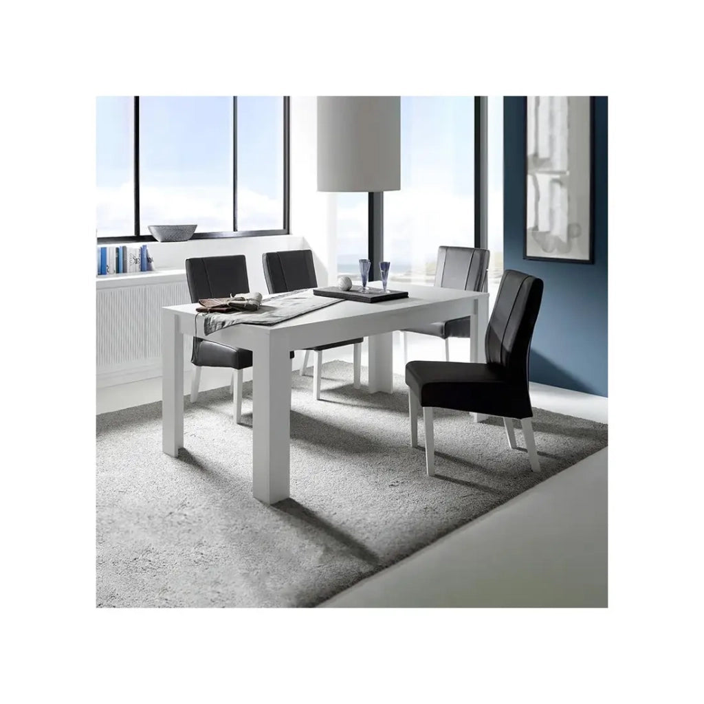 Tavolo allungabile 137x90, Collezione FALL, colore bianco lucido lacato