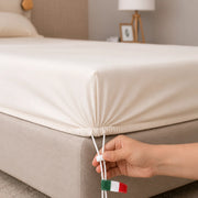 Romesila, Lenzuolo Piazza e Mezza Lenzuolo Sotto con Angolo da 27 cm, Bianco Avorio