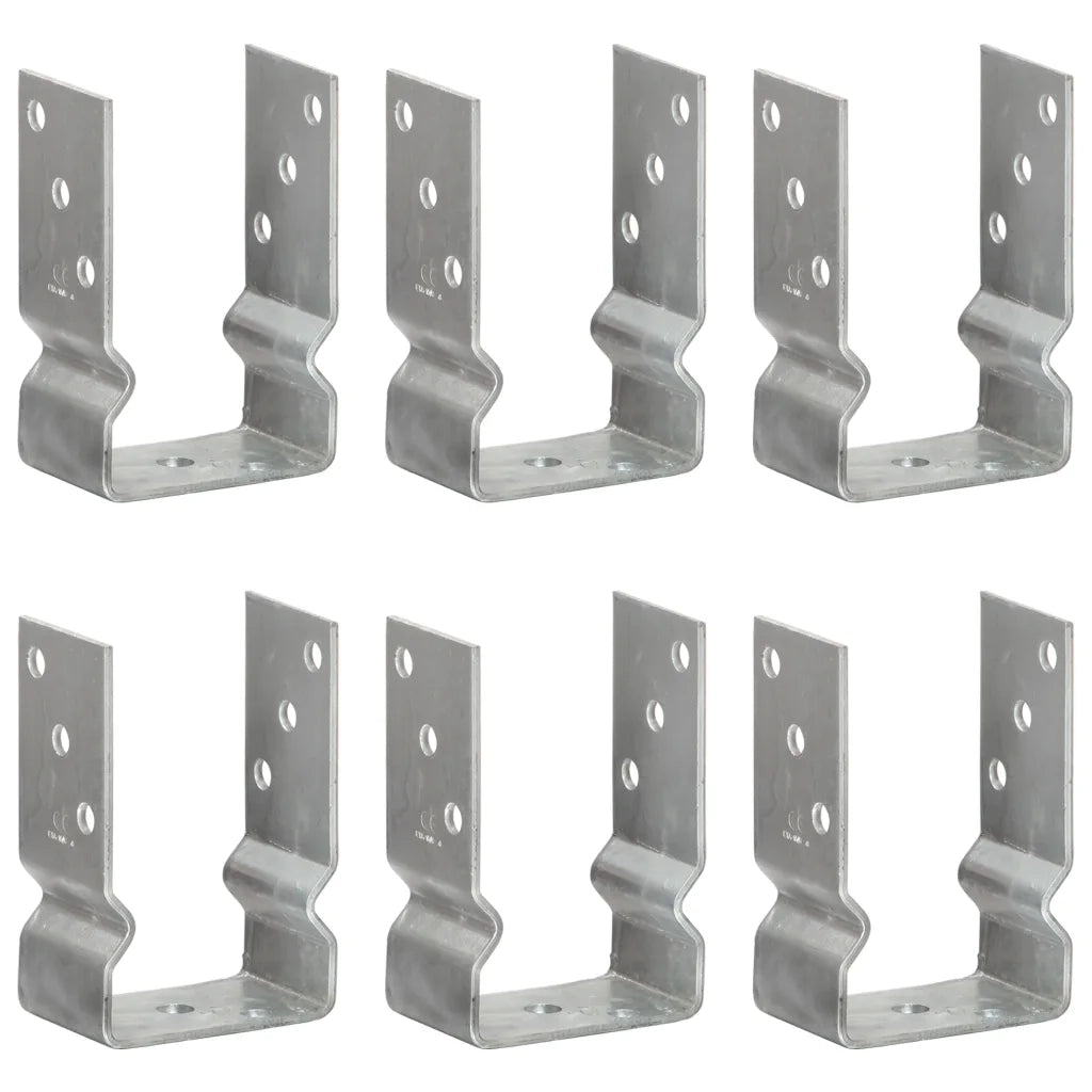Picchetti per Recinzione 6 pz Argento 9x6x15 cm Acciaio Zincatocod mxl 127179