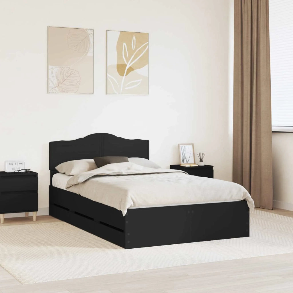 Struttura del letto Nero 120 x 190 cm Legno Ingegnerizzato