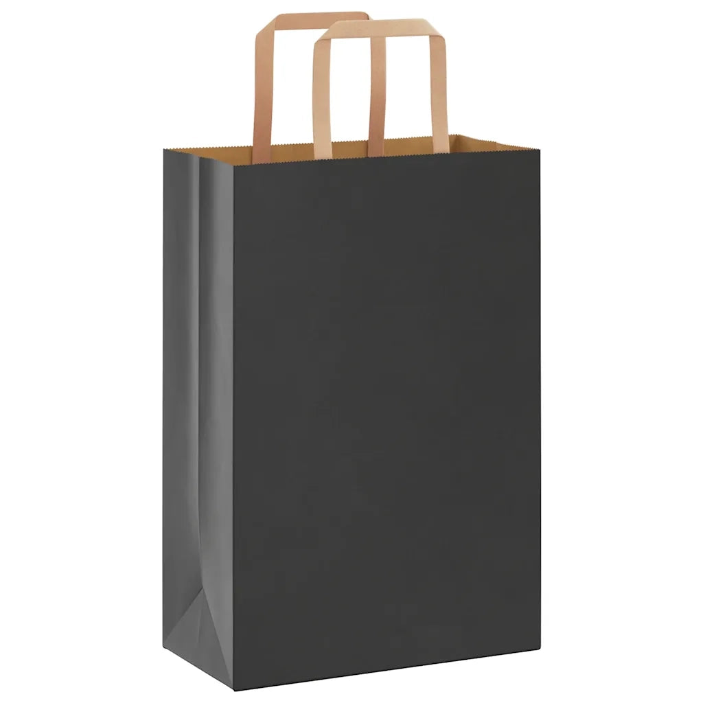 Sacchetti di Carta 250 pz con Manici Neri 21x11x31 cm