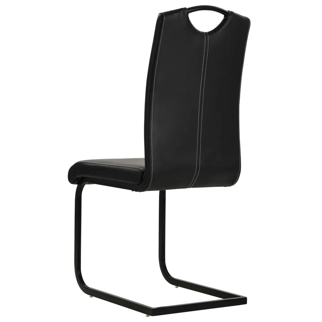 Sedie da Pranzo a Sbalzo 4 pz Nere in Similpelle cod mxl 8809