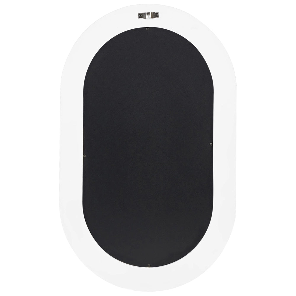 Specchio decorativo da parete in metallo 43 x 69 cm bianco stile moderno decorativo