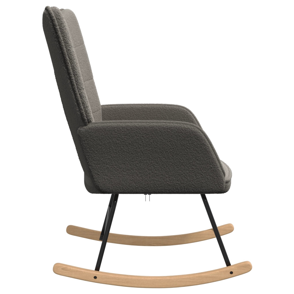 Sedia Relaxante  Grigio Scuro in Tessuto Simil Lana Riccia