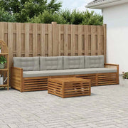 Set di divani da esterno 5 pz Naturale e Grigio Chiaro 3382999