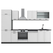 Vicco Cucina componibile Bianco casa di campagna/antracite 300 cm senza piano di lavoro