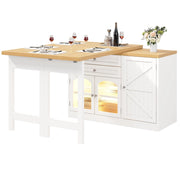 Tavolo da pranzo con piano girevole e allungabile - per cucina - bianco