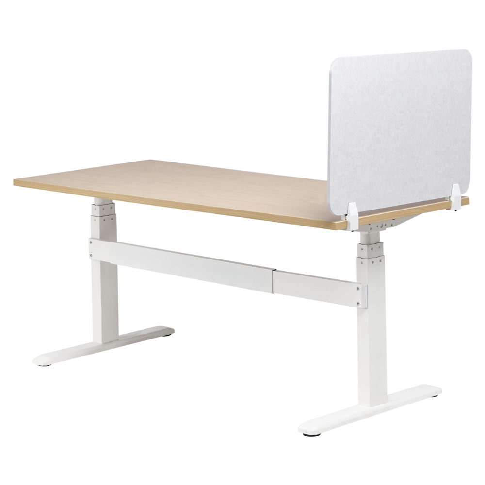 Pannello Divisorio da Scrivania Bianco Sporco in PET con Rivestimento in Tessuto 72 x 50 cm Schermo Acustico per Ufficio e Home Office