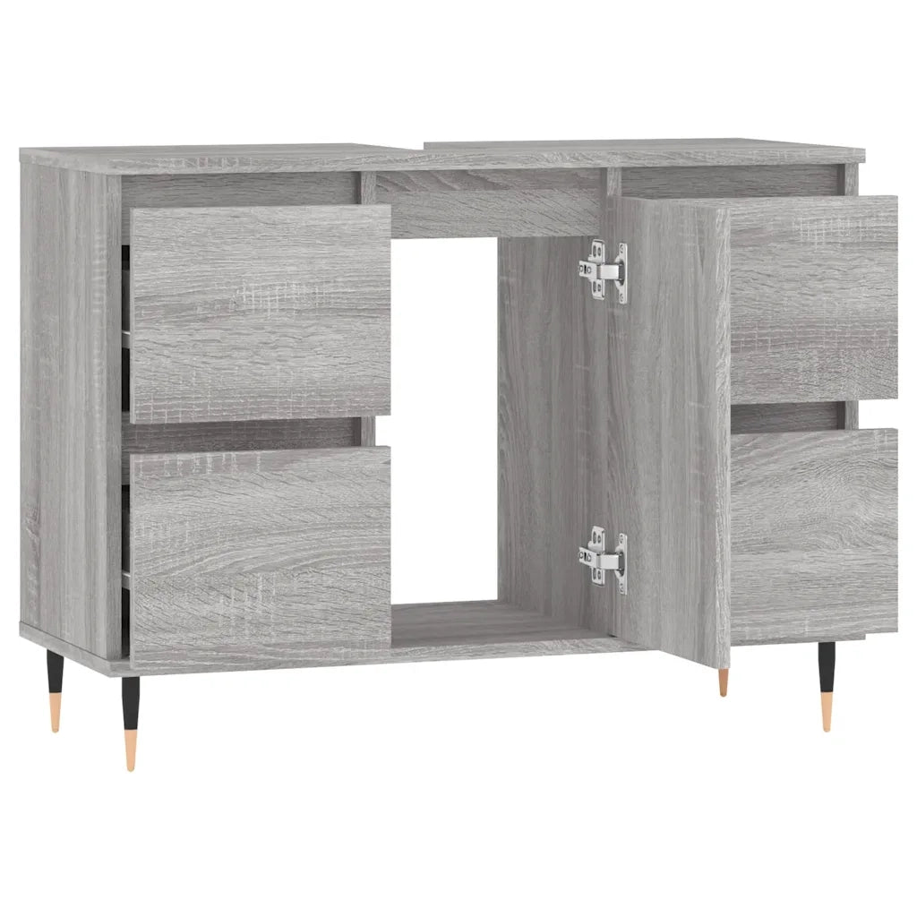 Mobile da Bagno Grigio Sonoma 80x33x60 cm in Legno Multistrato 831650