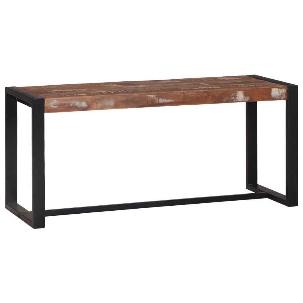 panchina Multicolore 100x35x45 cm Legno Massello di Recupero