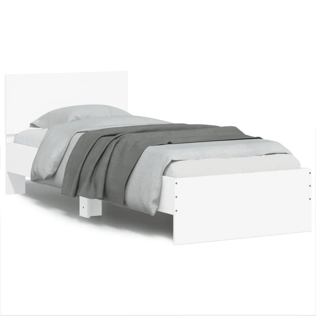 Giroletto con Testiera Bianco 90x200 cm in Legno Multistratocod mxl 134527