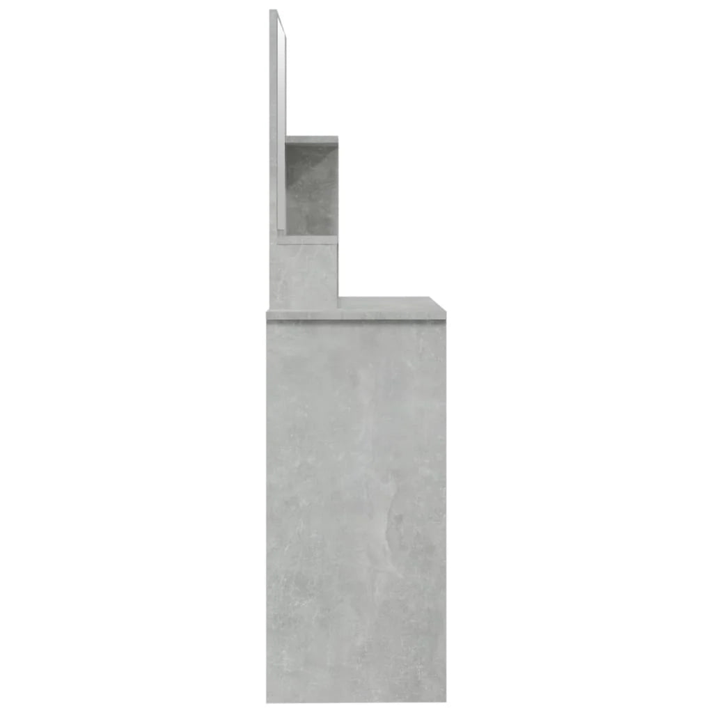 Toeletta tavolo da trucco di design mobile da camera da letto con specchio 86,5 x 35 x 136 cm grigio 02_0006396
