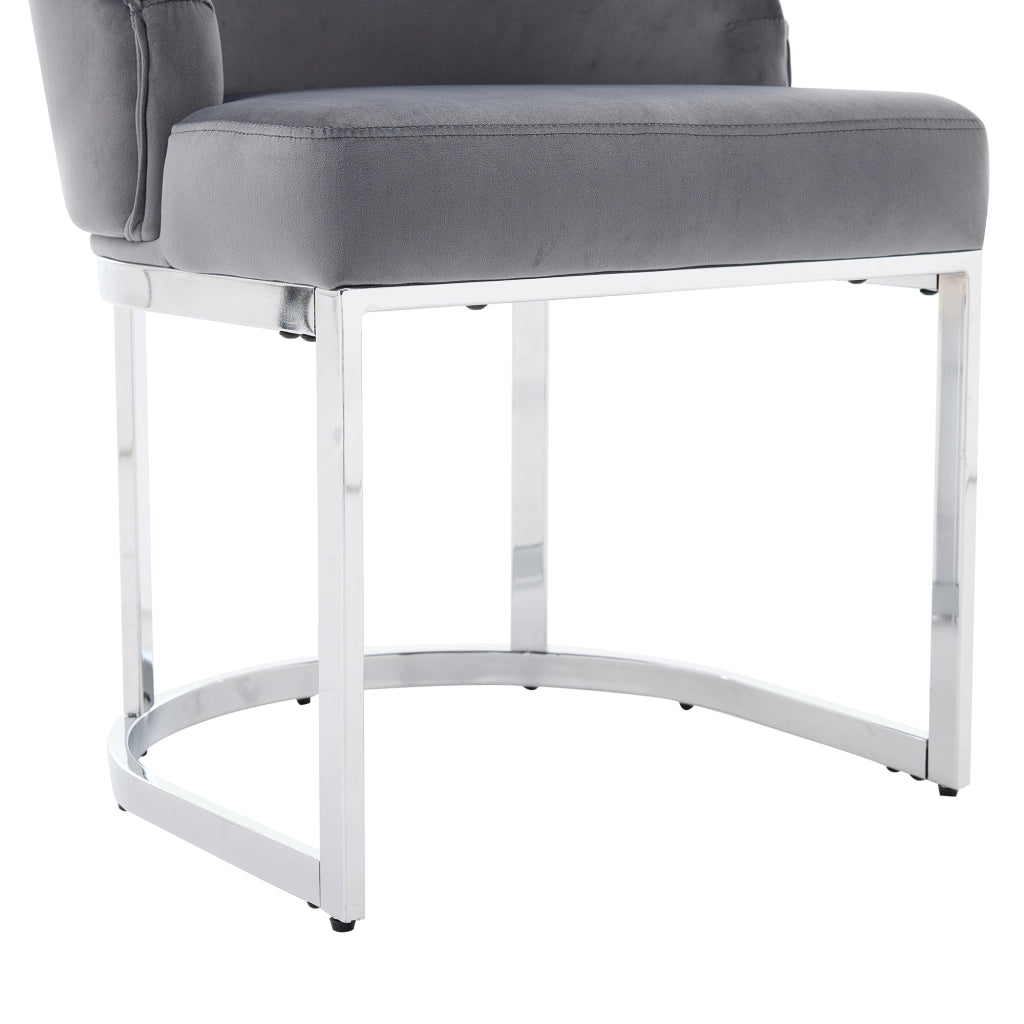 SEDIE da pranzo Set da 2 pezzi Grigio/Argento in velluto