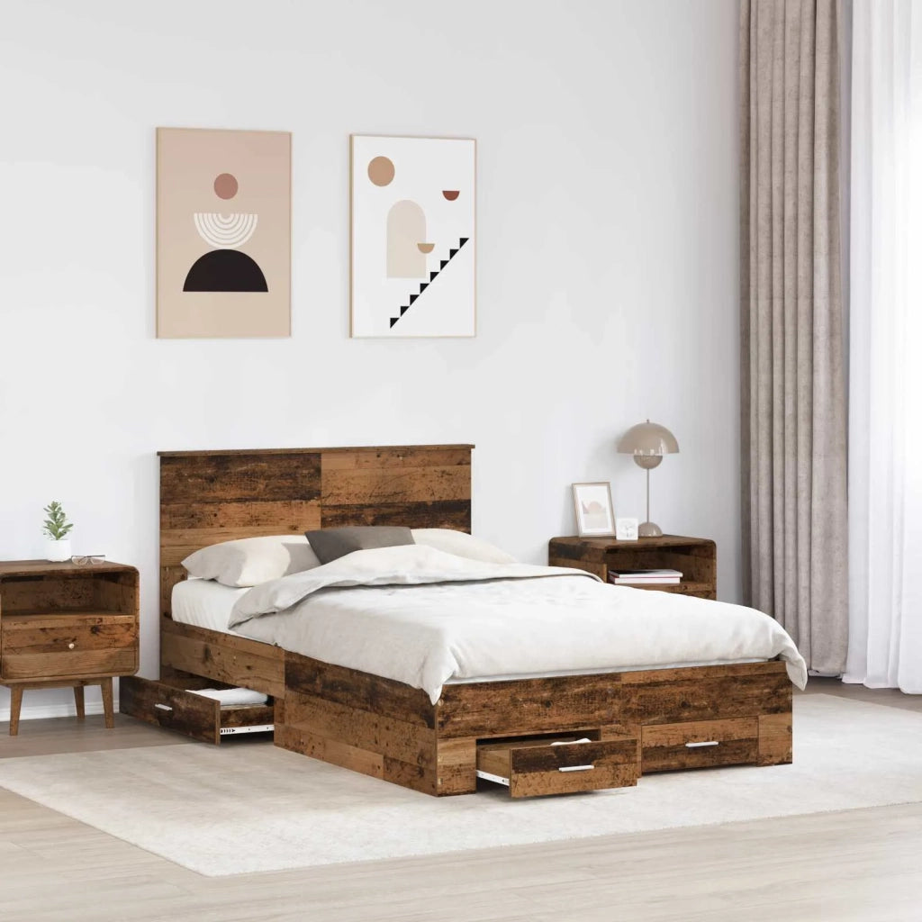 Struttura del letto con testiera Legno vecchio 120 x 190 cm 3408288