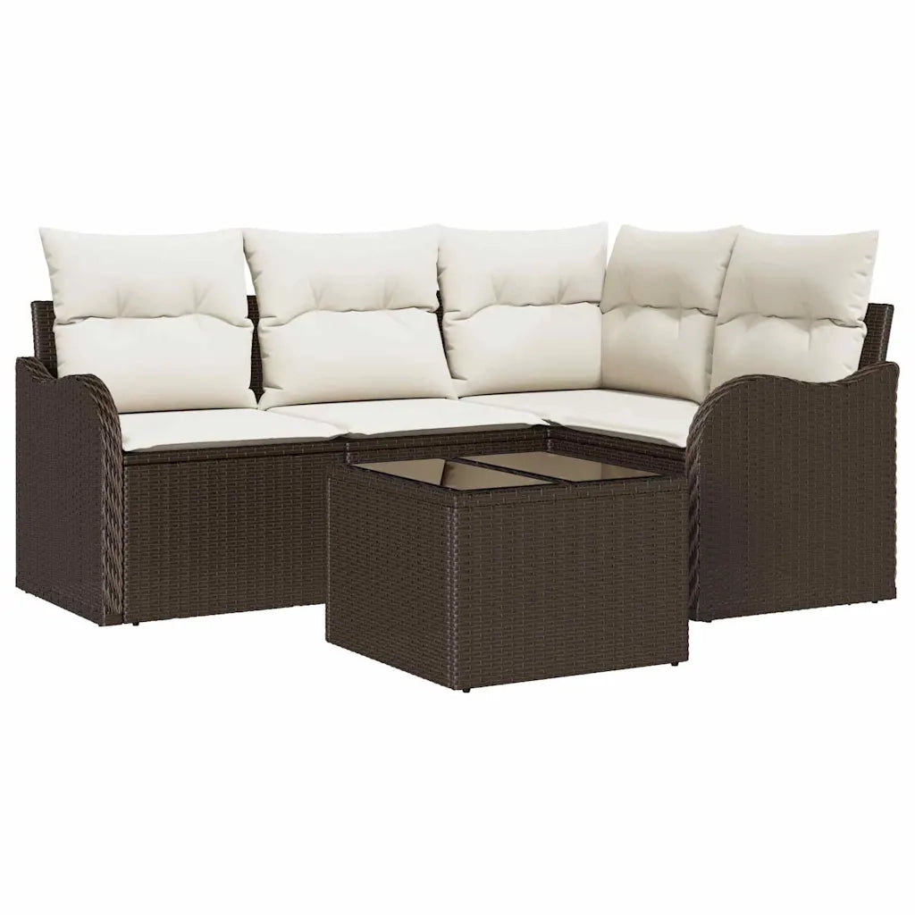 Set Divano da Giardino-Sofa da Giardino-Divanetto da esterno Marrone polyrattan 652898