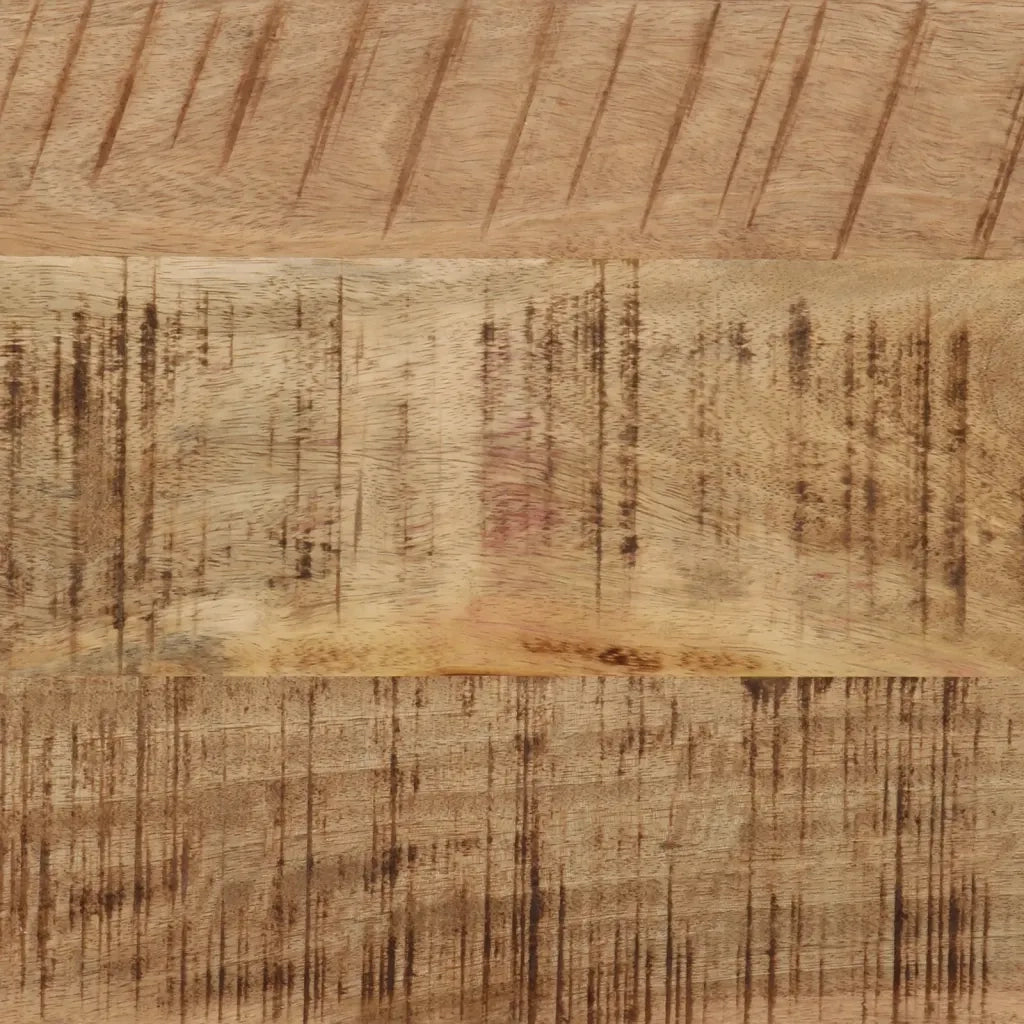 Tavolo Consolle 110x30x75cm Legno Massello Mango Grezzo e Ferro 372726