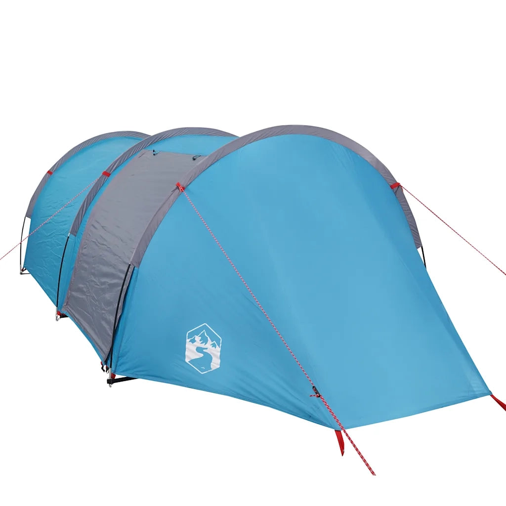 Tenda da Campeggio a Tunnel per 4 Persone-Tenda per Escursionismo Blu Impermeabile 220990