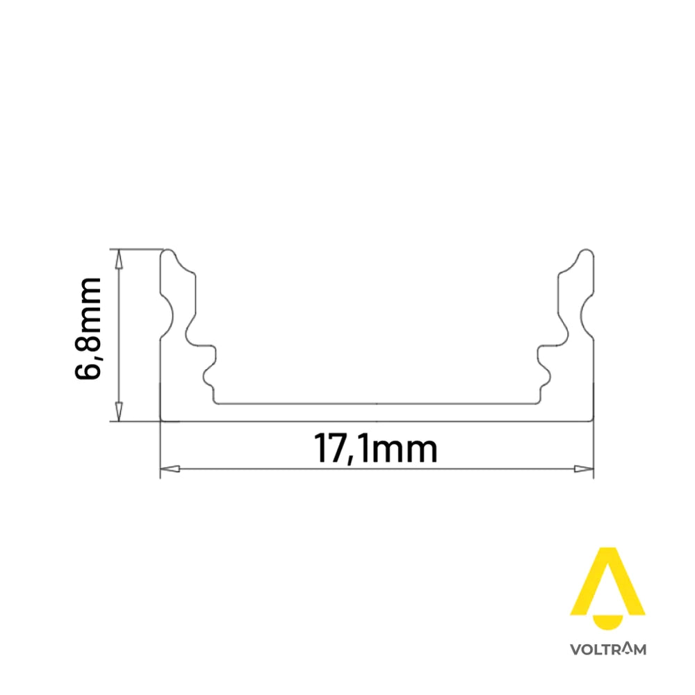 Profilo slim silver in alluminio 2mt per striscia led