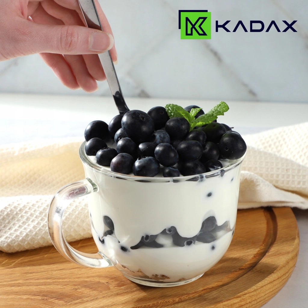 Bicchiere grande KADAX da 480 ml con manico per caffè, tè, bevande invernali e latte macchiato.